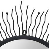 vidaXL Ogrodowe lustro ścienne w kształcie słońca, 80 cm, czarne