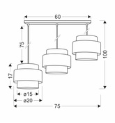 Twin lampa wisząca czarny 3x40w e27 abażur czarny+drewniany