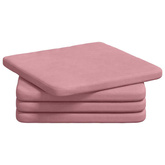 Poduszki na siedziska 4 pcs Różowy 40 x 40 x 3 cm Aksamit
