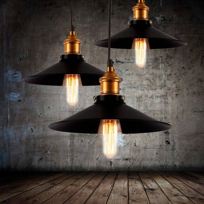 Lampa Wisząca Retro Loft Czarno złota 3xE27 26cm Abruzzo Teo