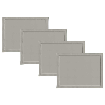 Poduszki na siedziska 4 pcs jasnoszary 47 x 36 x 2 cm Poliester