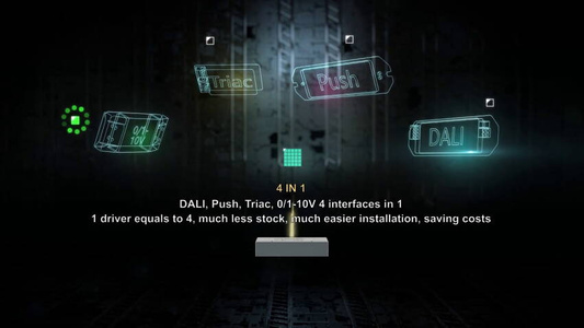 Zasilacz stałoprądowy ściemnialny triac/dali/0-10/push 4w1 10W