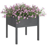 vidaXL Donice ogrodowe, 2 szt., szare, 70x70x70 cm, drewno sosnowe