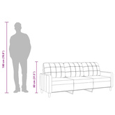 Sofa 3-osobowa, ciemnoszara, 180 cm, tapicerowana tkaniną