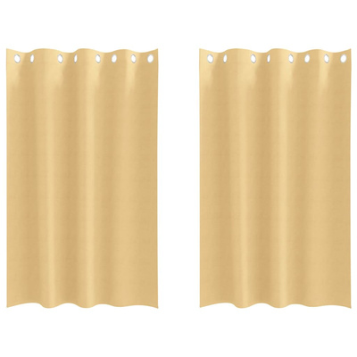 Firany blackout z kółkami 2 pcs Beżowy 175 x 140 cm Poliester