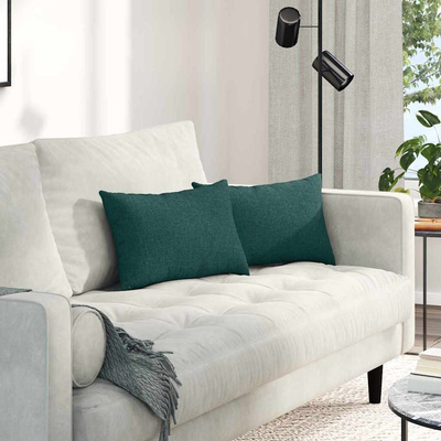 Poduszki na sofę 2 pcs Ciemna zieleń 50 x 30 cm tkanina