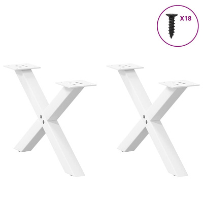 Nogi do stolika kawowego w kształcie litery X 2 szt. Białe 60x(30-31) cm Stal