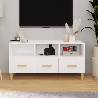 Szafka pod TV, biała, wysoki połysk, 102x36x50 cm vidaXL