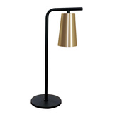 Lampka nocna Sider metalowa czarna na stolik nocny z abażurem GU10