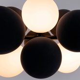 Lampa wisząca Szklana 4 kule Świetlne oraz 8 kul dzwiękochłonnych Szarych 4xG9 65cm Abruzzo Vino