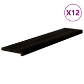 Stopnie schodowe 12 szt. brązowoczarne 120x25x2 cm lite drewno dębowe