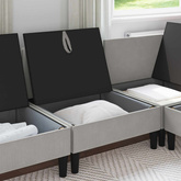 Środkowa Sofa z Przechowywaniem jasnoszary Welur