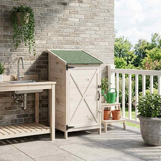 Shed ogrodowy Biały 59,5 x 56 x 113,5 cm Drewno Świerkowe