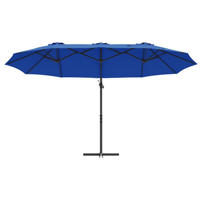 Parasol plażowy 372 x 198 x 243 cm Poliester i aluminium