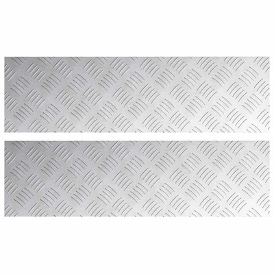 Stopień Prostokątny 2 pcs Srebrny 70 x 20 cm Aluminium