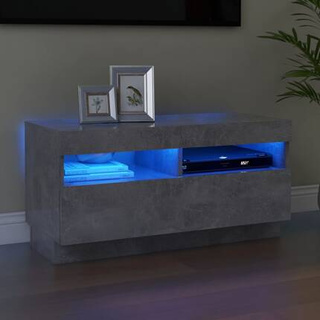 vidaXL Szafka pod TV z oświetleniem LED, szarość betonu, 80x35x40 cm
