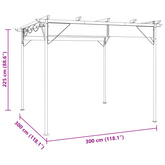 Pergola ogrodowa ze zwijanym dachem, taupe, 3x3 m, 180 g/m?