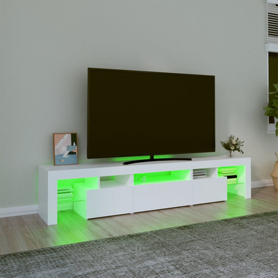 Szafka pod TV z oświetleniem LED, biała 200x36,5x40 cm