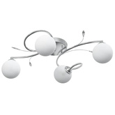 Lampa sufitowa, okrągłe szklane klosze, 4 żarówki LED, G9