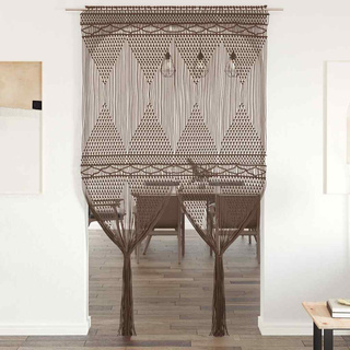 Zasłona z makramy, kolor taupe, 140 x 240 cm, bawełna