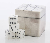 Kości do rzucania w pudełku gra czarno/biała 4szt