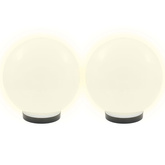 Lampy zewnętrzne LED, 2 szt., kule 25 cm, PMMA