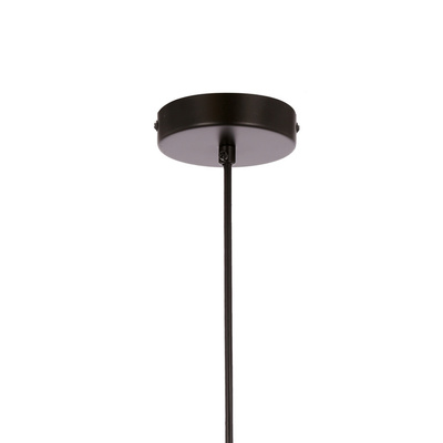 Lampa wisząca z abażurem Spiega czarno-złota z kloszem dymionym E27 pojedyncza