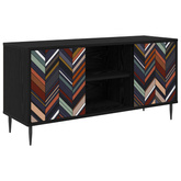 Szafka pod telewizor OMMEN 102 x 33 x 51 cm Czarny dąb