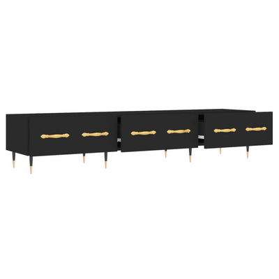 vidaXL Szafka pod TV, czarna, 150x36x30 cm, materiał drewnopochodny