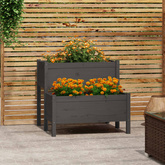 vidaXL Donica, szara, 84,5x84x75 cm, lite drewno sosnowe