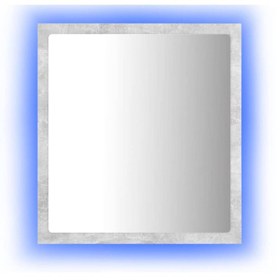 vidaXL Lustro łazienkowe LED, szarość betonu, 40x8,5x37 cm, akryl