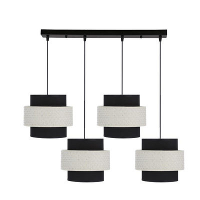 Lampa wisząca z abażurami Benta czarna 4-płomienna do salonu nad stół