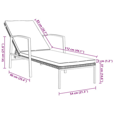 vidaXL Leżaki ze stolikiem, 2 szt., polirattan, brązowe model standard