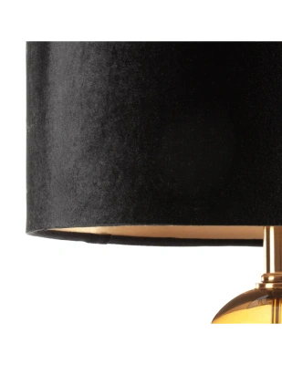 Lampa podłogowa LEONA czarny połysk E27 100W złota