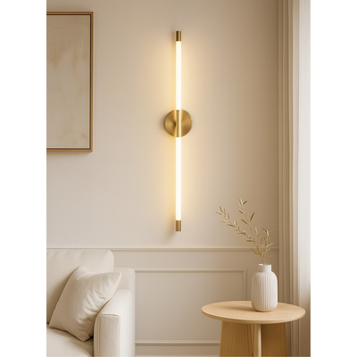 Kinkiet designerski Abigali Linear 14W nowoczesny złoty