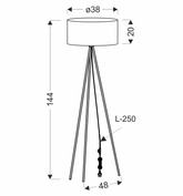MOSSI lampa podłogowa złoty 1x40W E27 abażur czarny