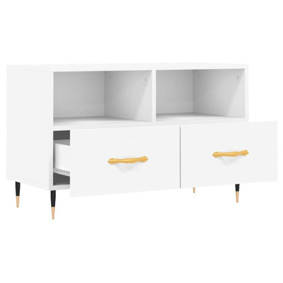 vidaXL Szafka pod TV, biała, 80x36x50 cm, materiał drewnopochodny wariant 12