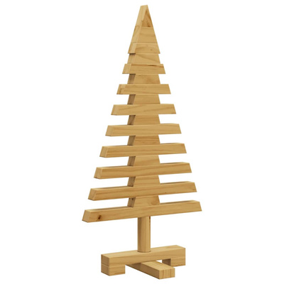 Drewniana choinka z podstawą Brązowy 60 cm Lite drewno sosnowe