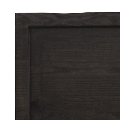 Półka, ciemnobrązowa, 60x40x(2-6) cm, wykończone drewno dębowe