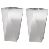 Donica 2 pcs Srebrny 40 x 40 x 75 cm Stal nierdzewna