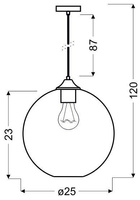 Lampa sufitowa szklana kula czerwona Edison Candellux 31-21410-Z