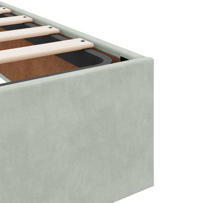 Łóżko ottoman z materacem jasnoszary 80 x 200 cm Welur