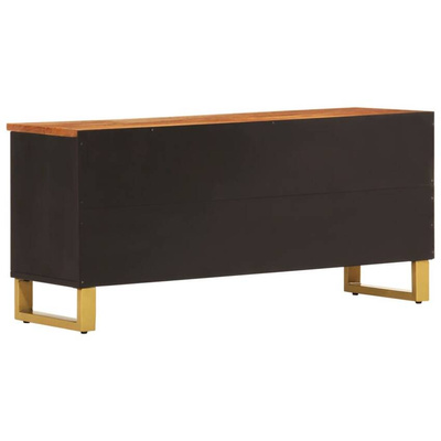 Szafka pod TV, brązowo-czarna 100x33,5x46 cm, lite drewno mango vidaXL
