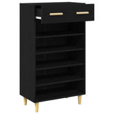 Szafka na buty z szufladą z półką Czarny Dąb 60 x 35 x 105 cm