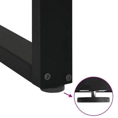 Nogi do stolika kawowego w kształcie litery U 2 szt. Czarne 50x(30-31) cm Stal