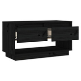 vidaXL Szafka pod TV, czarna, 74x34x40 cm, lite drewno sosnowe