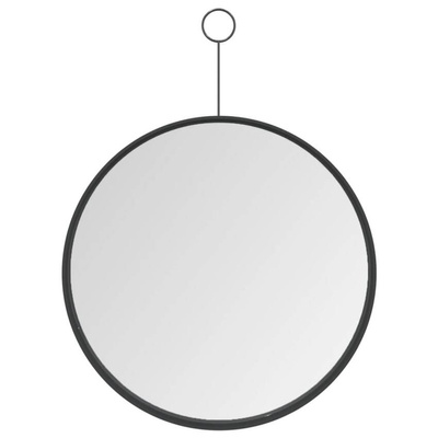 vidaXL Lustro ścienne z zawieszką, czarne, 30 cm