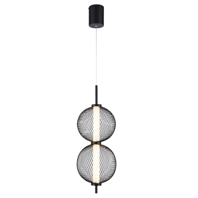 Lampa wisząca druciana PUMA z kloszami kulami 14 x 38 cm – designerskie oświetlenie salonu LED 3000K