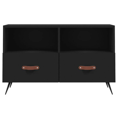 vidaXL Szafka pod TV, czarna, 80x36x50 cm, materiał drewnopochodny