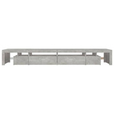 vidaXL Szafka pod TV z oświetleniem LED, szarość betonu, 290x36,5x40cm